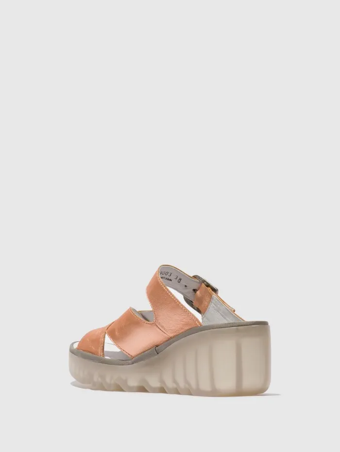 Wedge Mules BOCY409FLY BLUSH GOLD Women Fly London Mules
