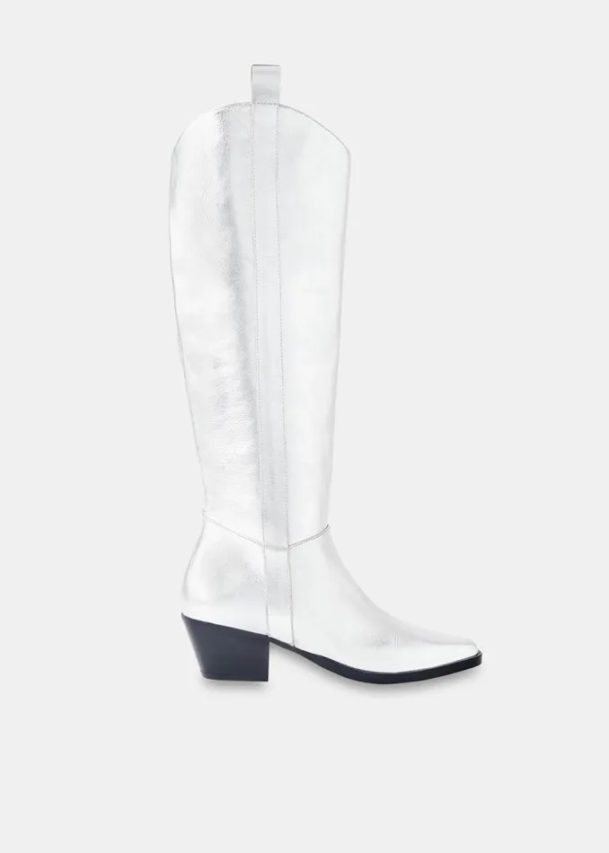Whistles Boots Silver Limited Asa Western Boot 8211 Women
