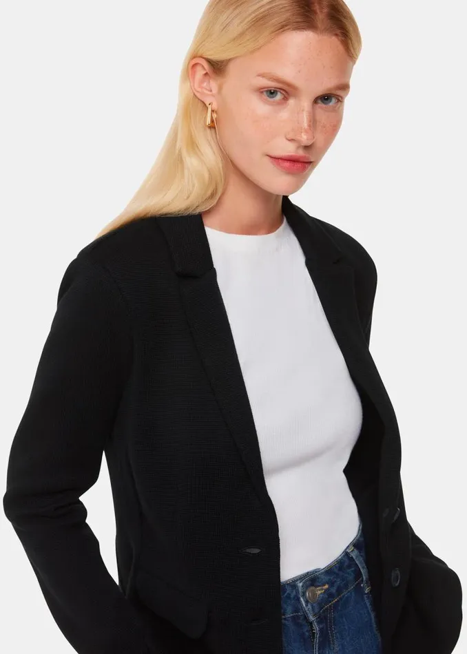 Whistles Coats and Jackets Black Slim Jersey Jacket 8211 Women