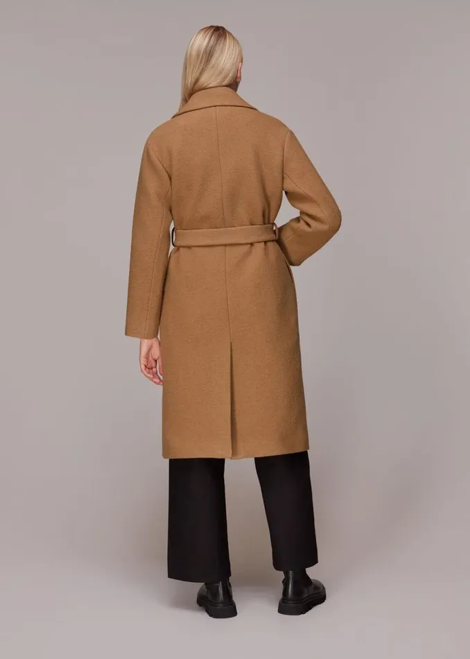 Whistles Coats and Jackets Camel Lorna Wrap Wool Coat 8211 Women