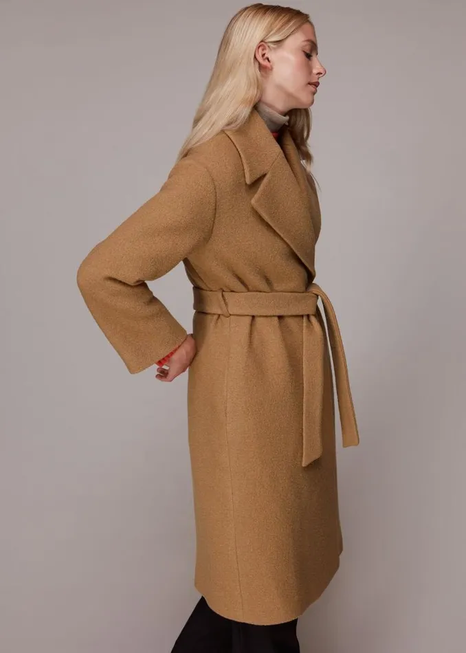 Whistles Coats and Jackets Camel Lorna Wrap Wool Coat 8211 Women