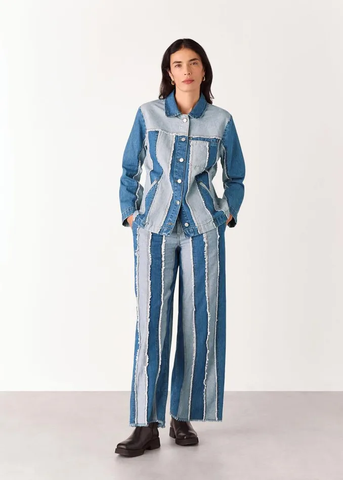 Whistles Coats and Jackets Denim Vertical Stripe Jacket 8211 Women