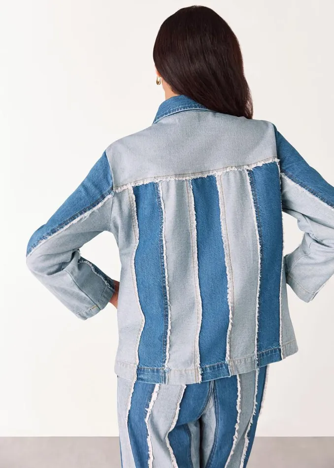 Whistles Coats and Jackets Denim Vertical Stripe Jacket 8211 Women