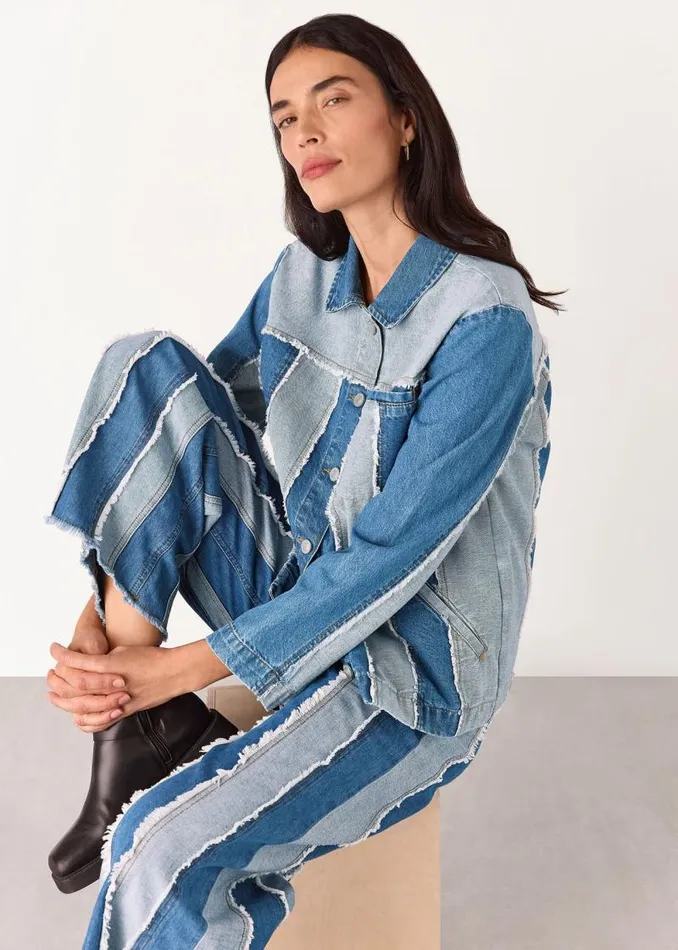 Whistles Coats and Jackets Denim Vertical Stripe Jacket 8211 Women