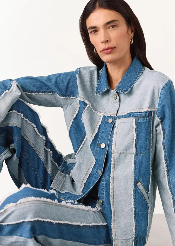 Whistles Coats and Jackets Denim Vertical Stripe Jacket 8211 Women