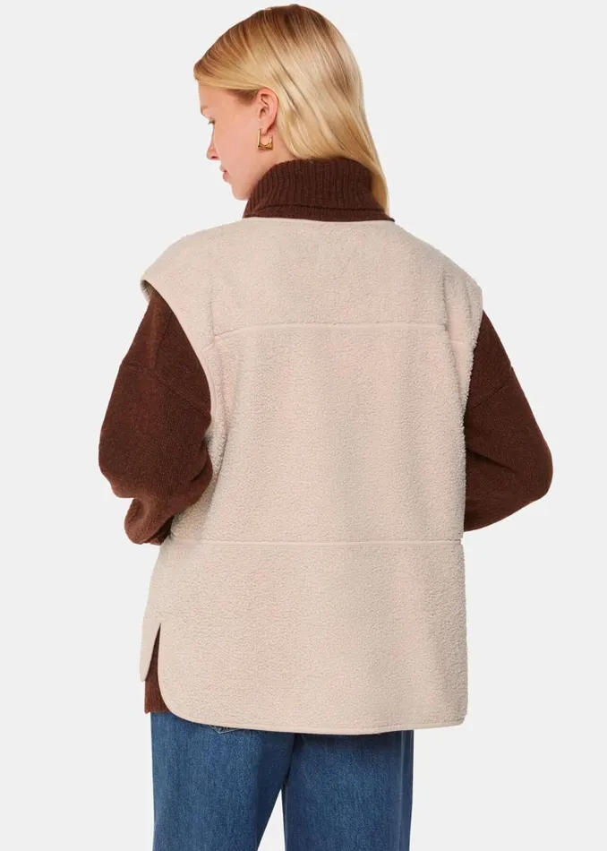 Whistles Coats and Jackets Ivory Josie Fleece Gilet 8211 Women