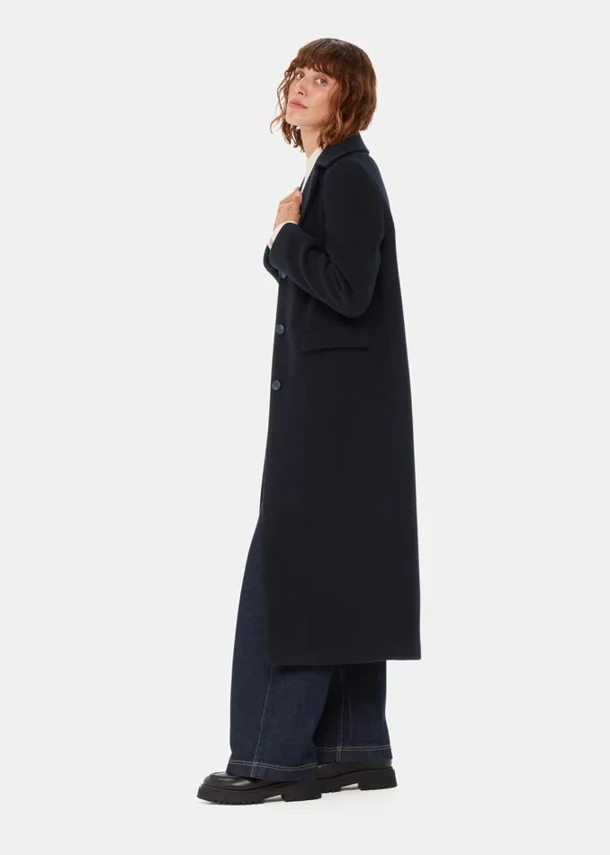 Whistles Coats and Jackets Navy Amalia Longline Coat 8211 Women