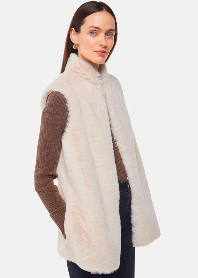 Whistles Coats and Jackets Neutral Faux Fur Gilet 8211 Women