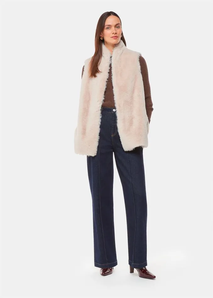 Whistles Coats and Jackets Neutral Faux Fur Gilet 8211 Women