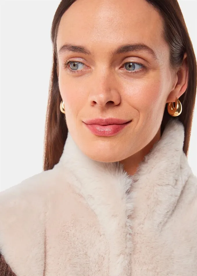 Whistles Coats and Jackets Neutral Faux Fur Gilet 8211 Women