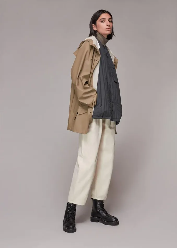 Whistles Coats and Jackets Taupe Rains Hooded Jacket 8211 Women