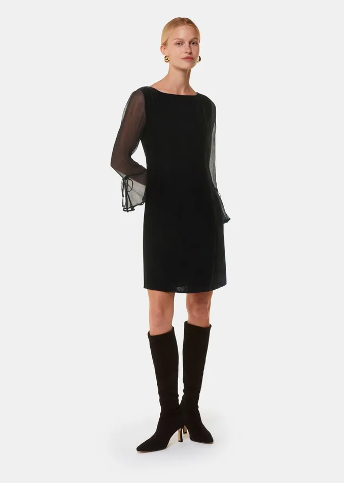 Whistles Dresses Black Myla Velvet Mini Dress 8211 Women