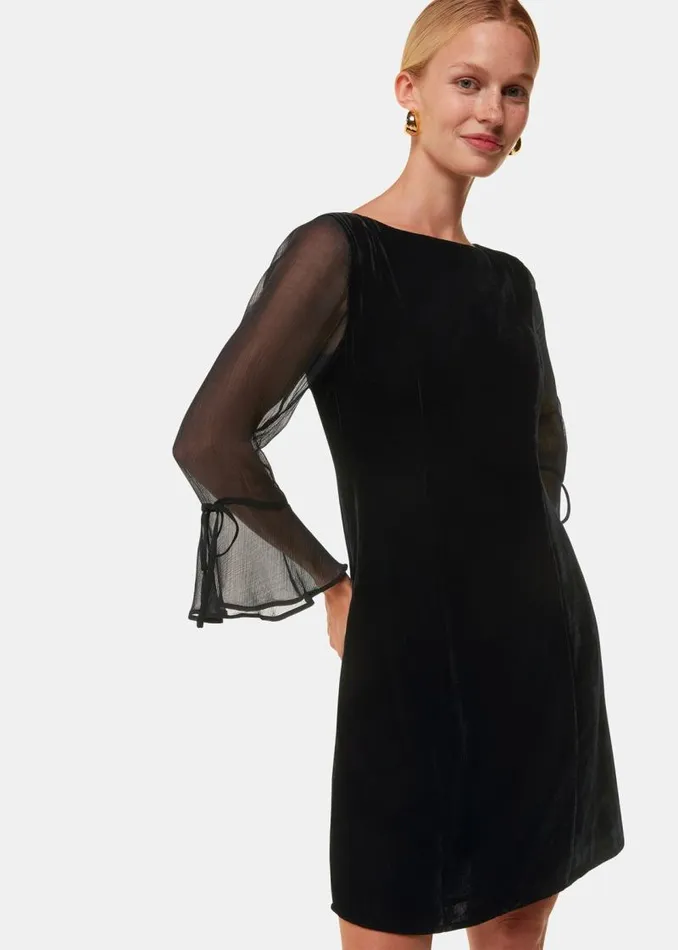 Whistles Dresses Black Myla Velvet Mini Dress 8211 Women