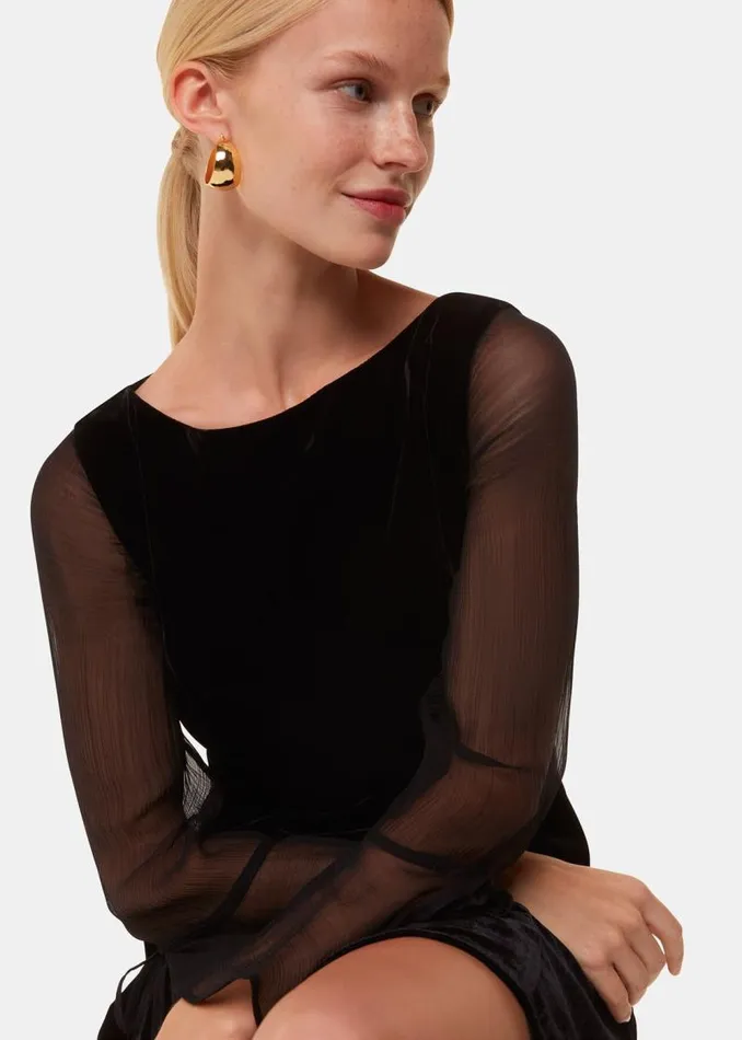 Whistles Dresses Black Myla Velvet Mini Dress 8211 Women