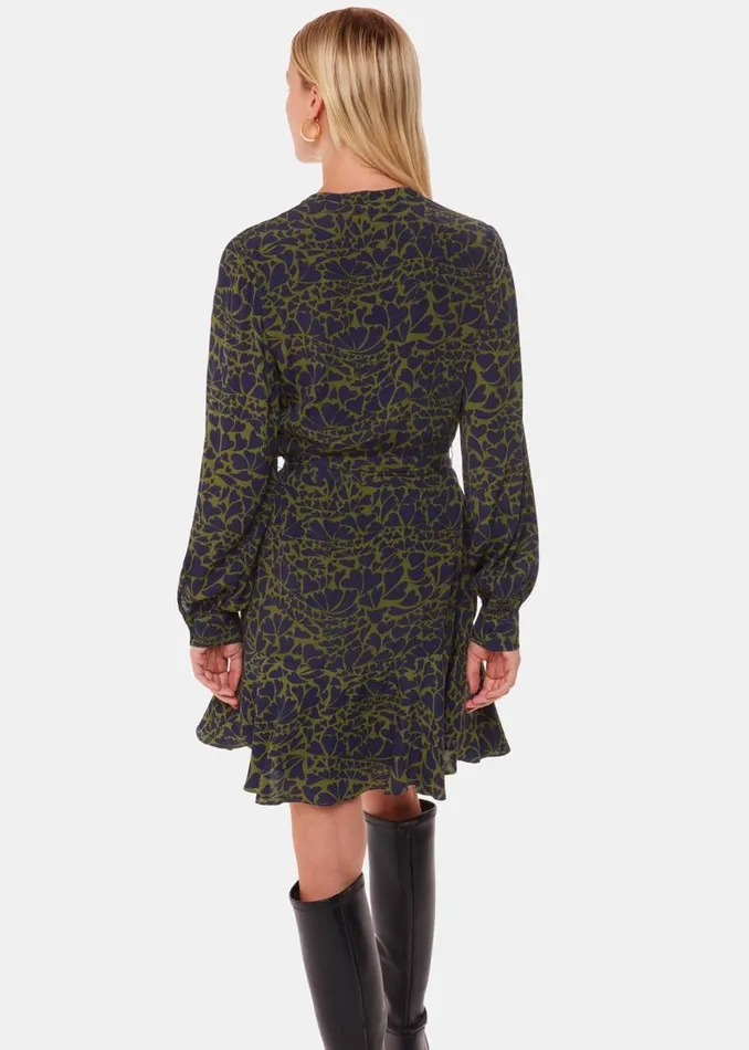Whistles Dresses Green Abstract Petal Flippy Dress 8211 Women