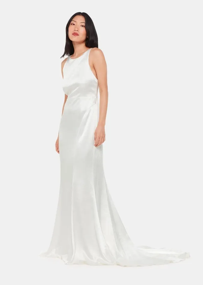 Whistles Dresses Ivory Lina Satin Wedding Dress 8211 Women