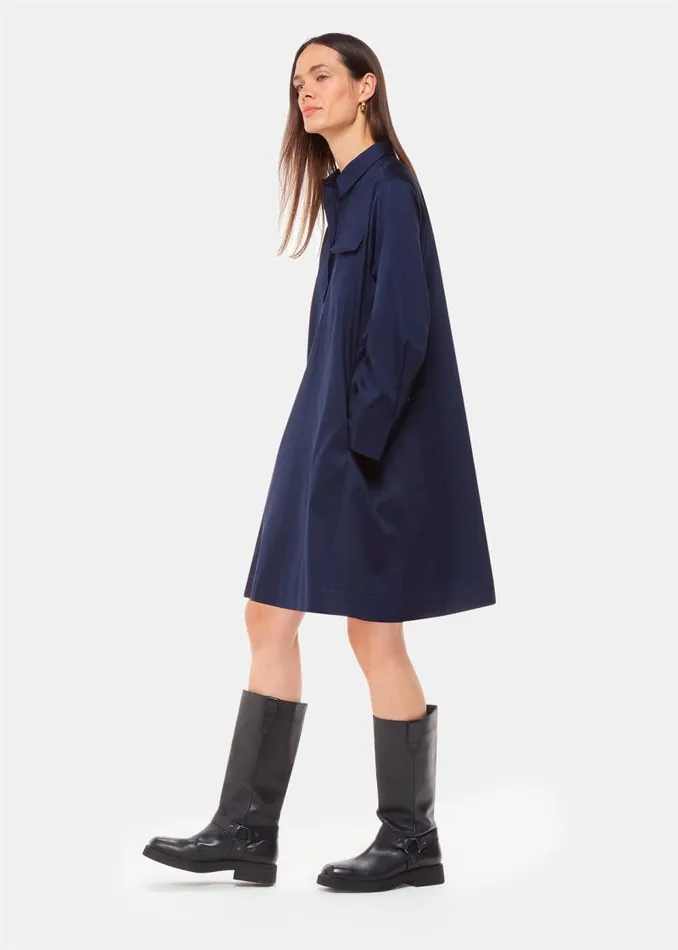 Whistles Dresses Navy Lara Cotton Shirt Dress 8211 Women