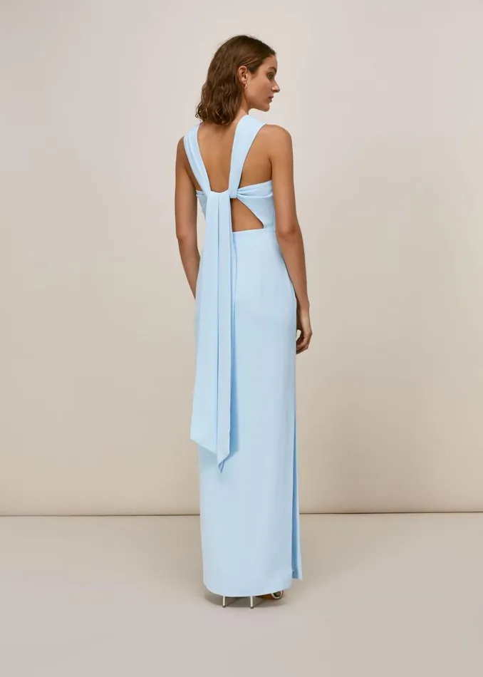Whistles Dresses Pale Blue Tied Back Maxi Dress 8211 Women