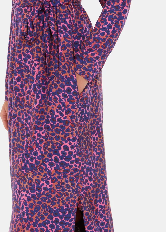 Whistles Dresses Pink Mottled Leopard Midi Dress 8211 Women