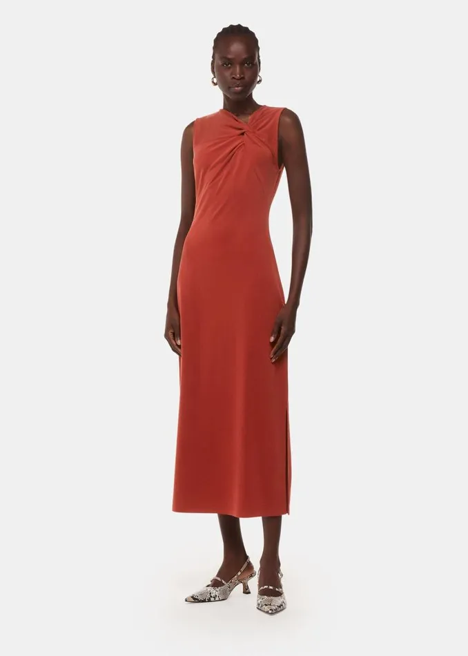 Whistles Dresses Rust Saoirse Twist Jersey Dress 8211 Women
