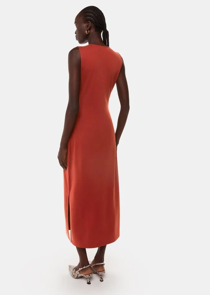 Whistles Dresses Rust Saoirse Twist Jersey Dress 8211 Women