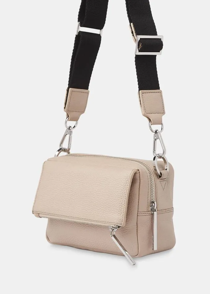 Whistles Leather Taupe Bibi Crossbody Bag 8211 Women
