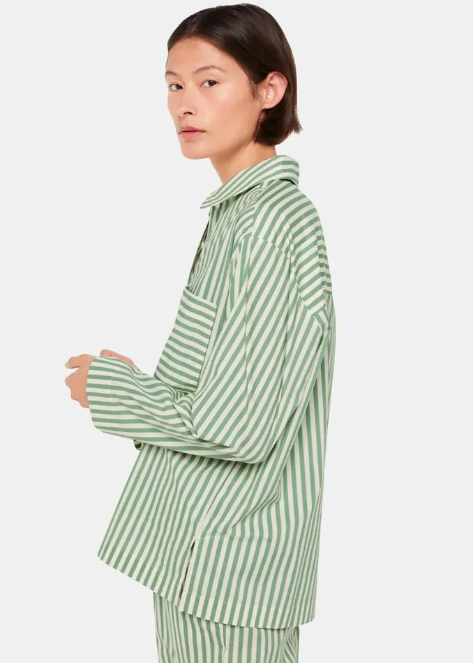 Whistles Pajamas Multicolour Cotton Stripe Pajama Shirt 8211 Women