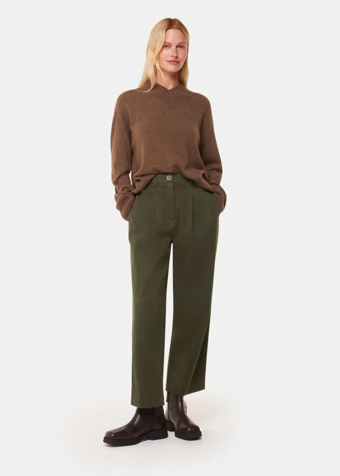 Whistles Pants Khaki Bethany Barrel Leg Pants 8211 Women