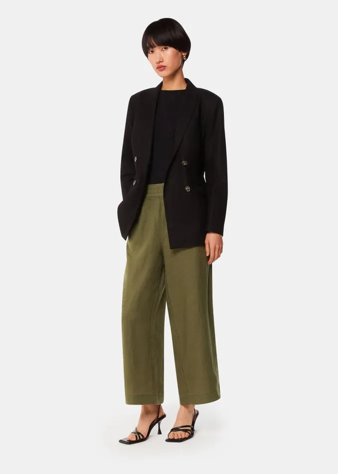 Whistles Pants Khaki Linen Pocket Pants 8211 Women