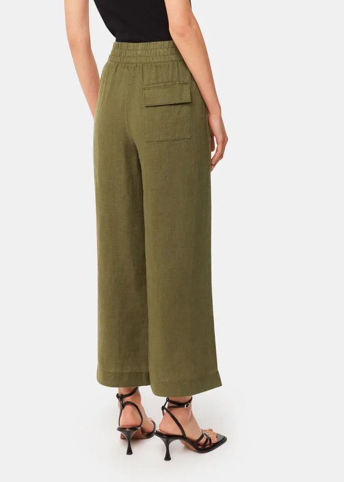 Whistles Pants Khaki Linen Pocket Pants 8211 Women