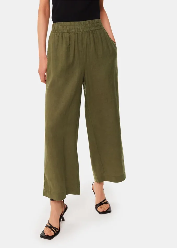 Whistles Pants Khaki Linen Pocket Pants 8211 Women