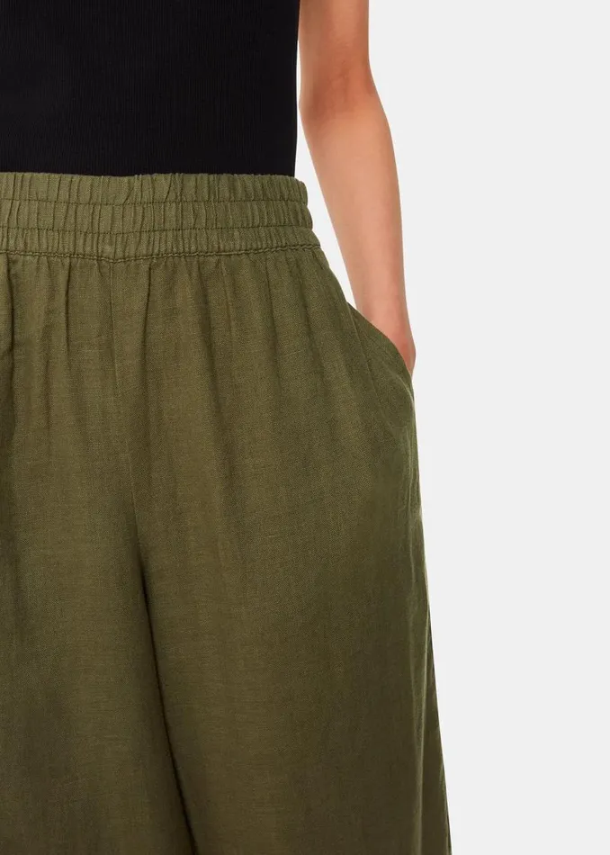 Whistles Pants Khaki Linen Pocket Pants 8211 Women