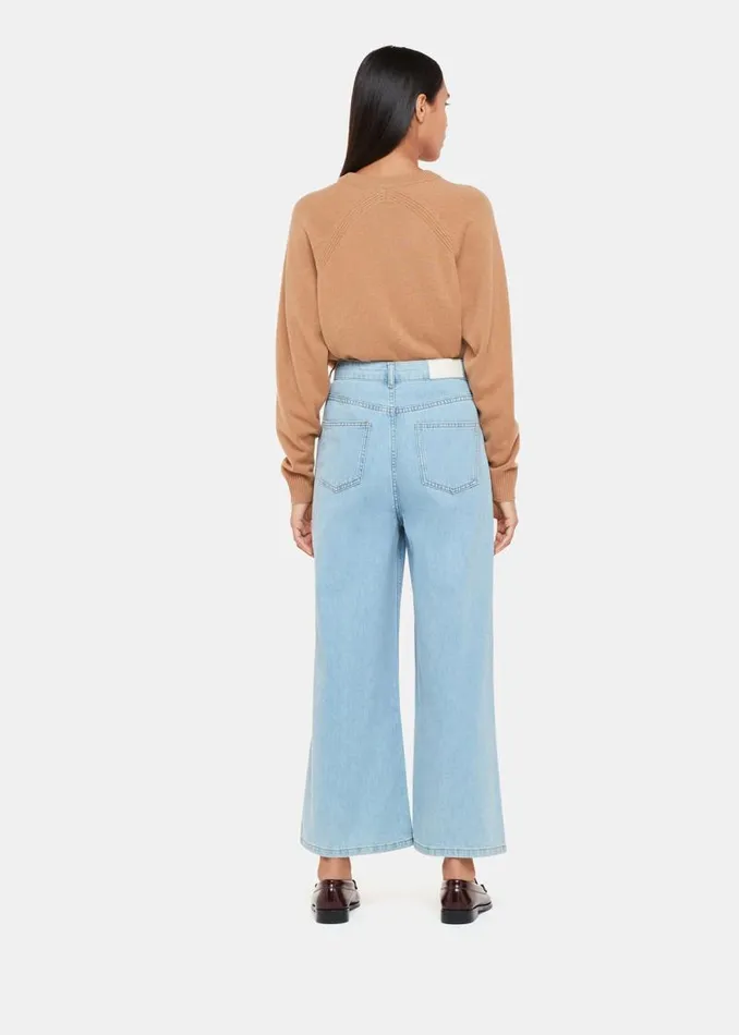 Whistles Pants Light Wash Wide Leg Cropped Jean 8211 Women