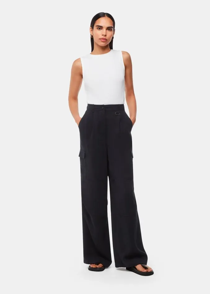 Whistles Pants Navy Grace Luxe Cargo Pant 8211 Women