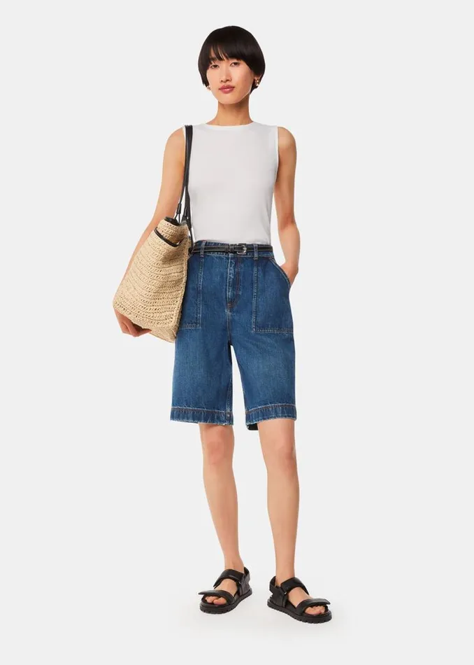 Whistles Pants Raya Longline Denim Short 8211 Women