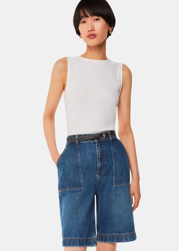 Whistles Pants Raya Longline Denim Short 8211 Women