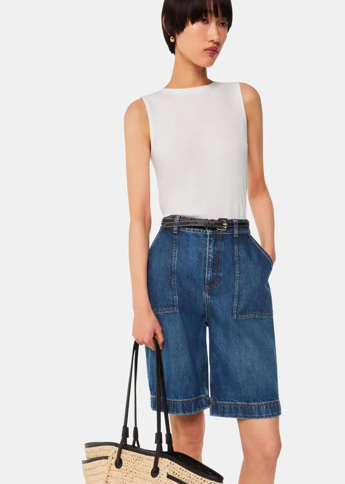 Whistles Pants Raya Longline Denim Short 8211 Women