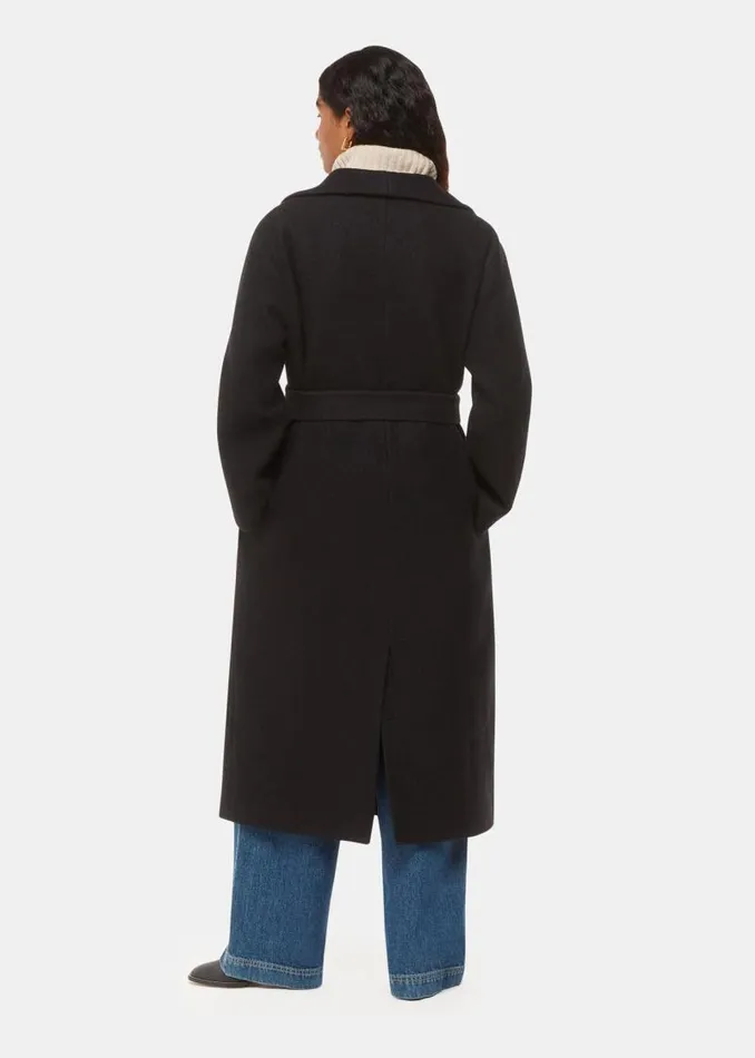 Whistles Petite Coats and Jackets Black Petite Morgan Funnel Neck Coat 8211 Women