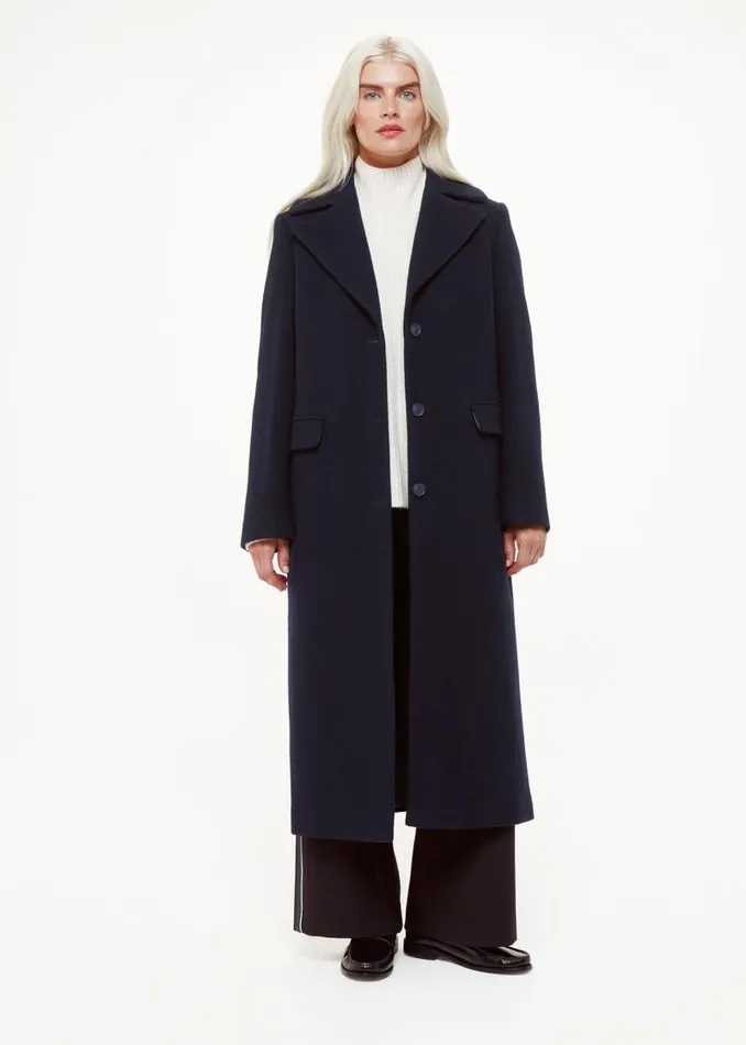 Whistles Petite Coats and Jackets Navy Petite Amalia Longline Coat 8211 Women