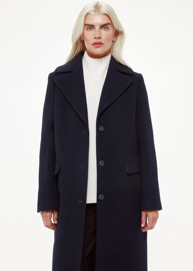 Whistles Petite Coats and Jackets Navy Petite Amalia Longline Coat 8211 Women