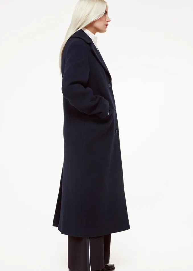 Whistles Petite Coats and Jackets Navy Petite Amalia Longline Coat 8211 Women