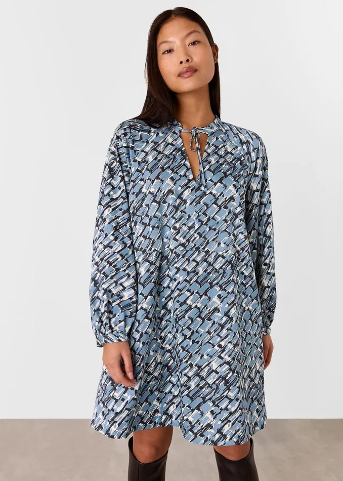 Whistles Petite Dresses and Jumpsuits Blue Petite Feathered Wing Marnie Dress 8211 Women