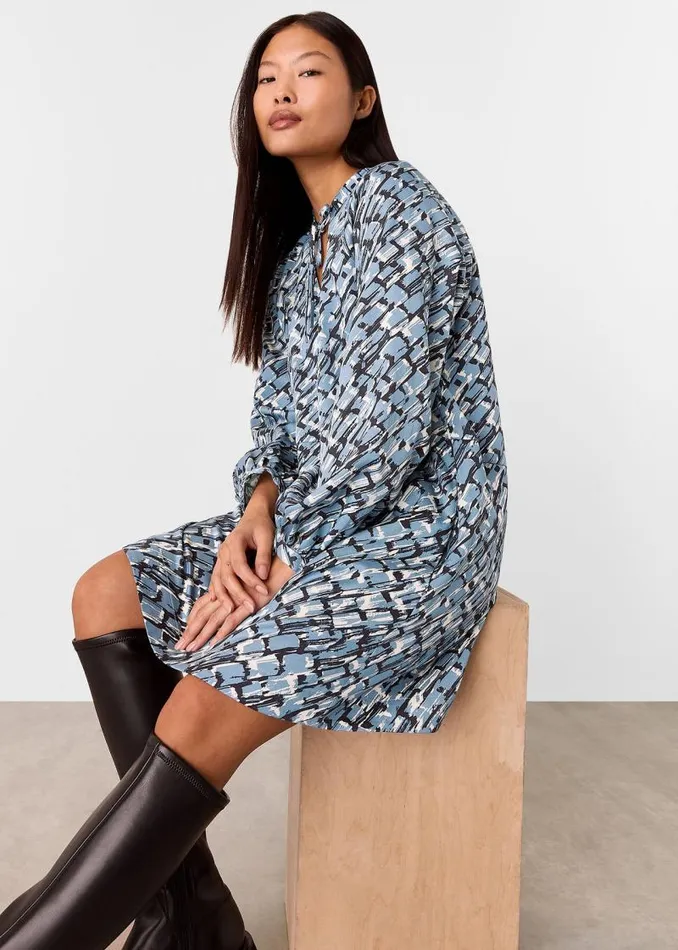 Whistles Petite Dresses and Jumpsuits Blue Petite Feathered Wing Marnie Dress 8211 Women