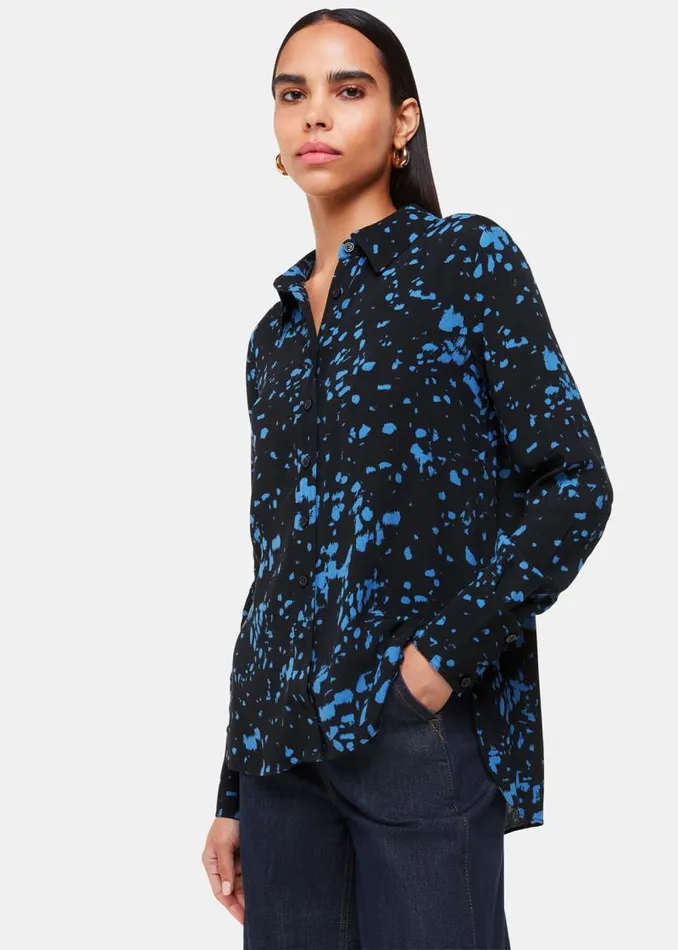 Whistles Shirts and Blouses Black Smudged Spot Print Shirt 8211 Women