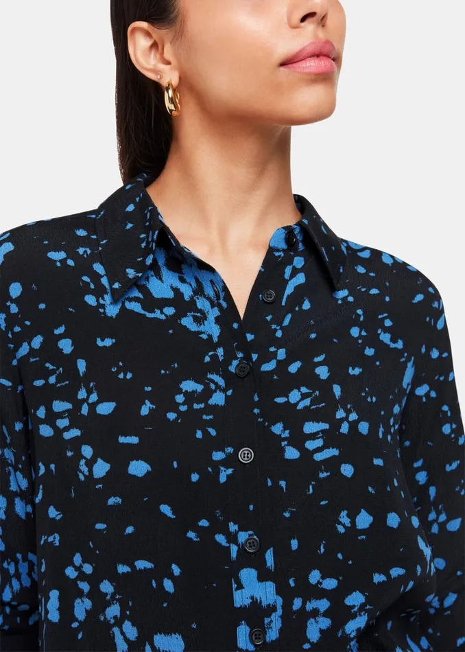 Whistles Shirts and Blouses Black Smudged Spot Print Shirt 8211 Women