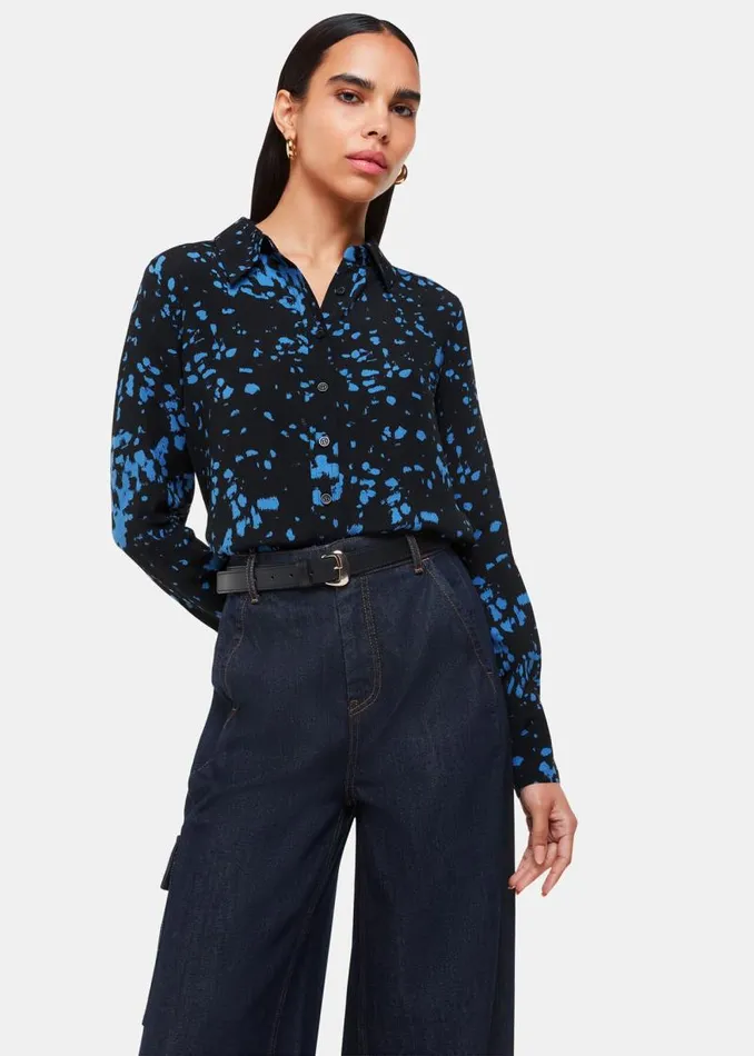 Whistles Shirts and Blouses Black Smudged Spot Print Shirt 8211 Women