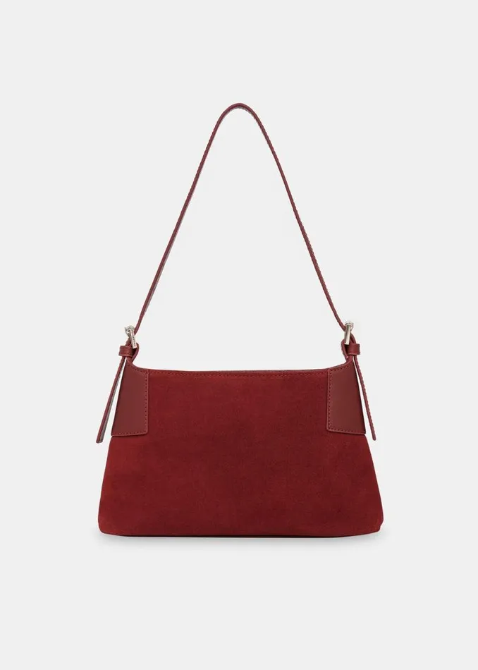 Whistles Shoulder Bags and Tote Bags Dark Red Paloma Small Suede Bag 8211 Women