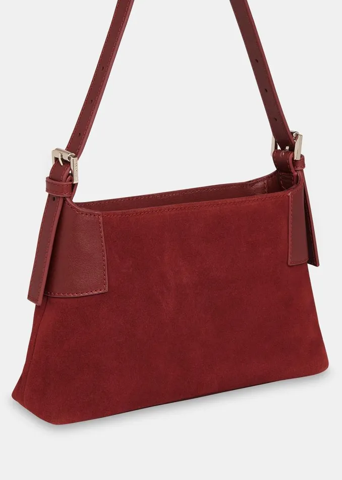 Whistles Shoulder Bags and Tote Bags Dark Red Paloma Small Suede Bag 8211 Women