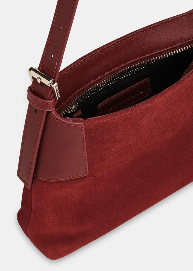 Whistles Shoulder Bags and Tote Bags Dark Red Paloma Small Suede Bag 8211 Women