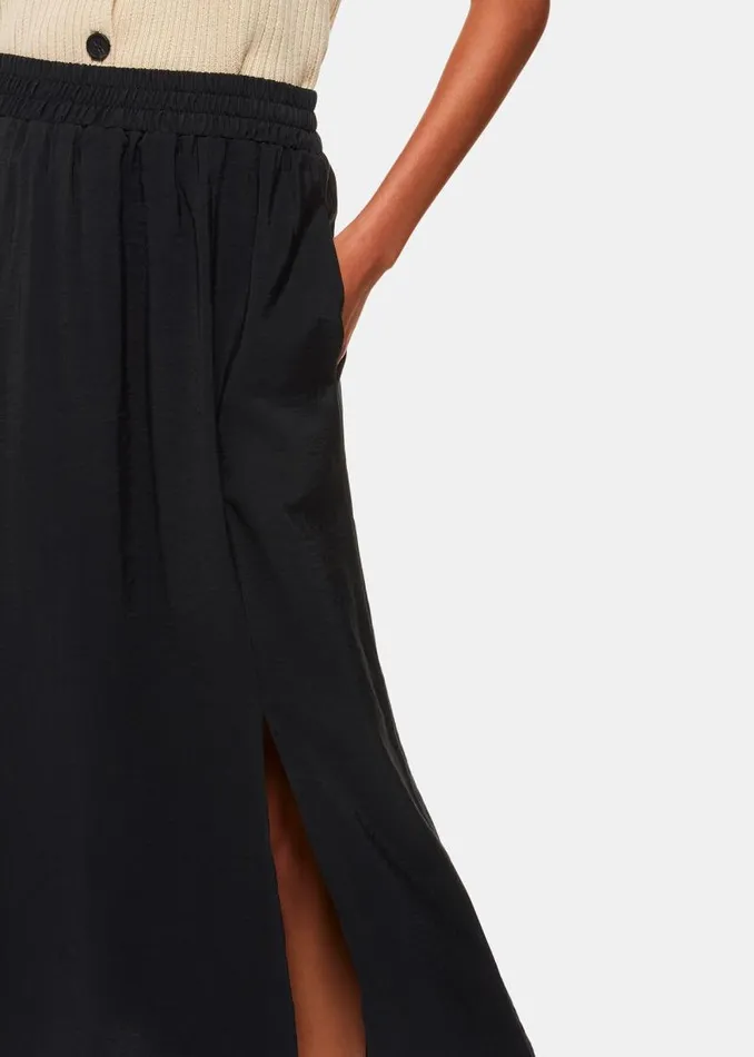 Whistles Skirts Black Eva Elasticated Waist Skirt 8211 Women